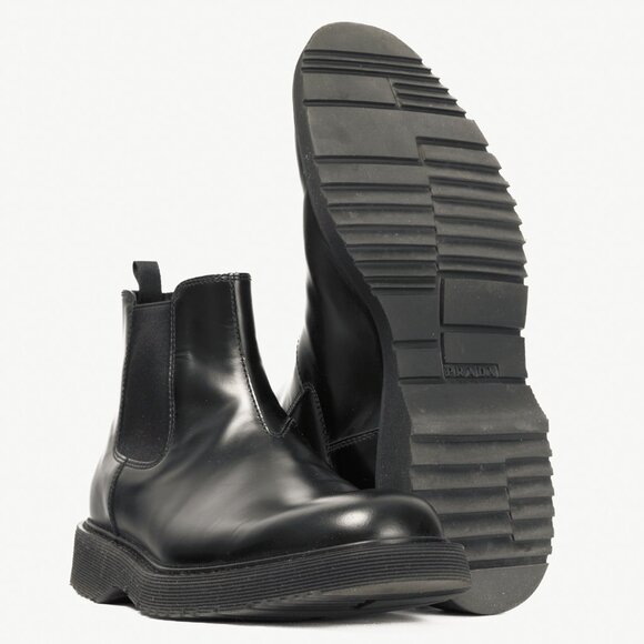 Prada Black Leather Chelsea Ankle Boots - Picture 4 of 12